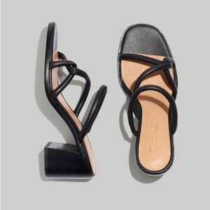 Madewell The Tayla Sandal in Leather Black Size 7.5 Women's Strappy Formal Party